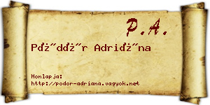 Pödör Adriána névjegykártya